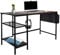 hjh OFFICE 830059 Schreibtisch mit Regal & Haken WORKSPACE H I 120x60 Schwarz/Braun Computertisch im Industrial-Design