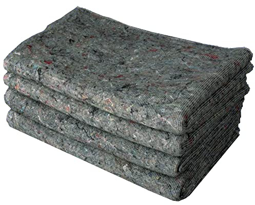 Triplast Umzugsdecke (150 cm x 200 cm), Decke aus strapazierfähiger Wollmischung, ideal für Möbelschutz, Lieferwagentransport, Umzug, Verpackung und Lagerung, 4 Stück