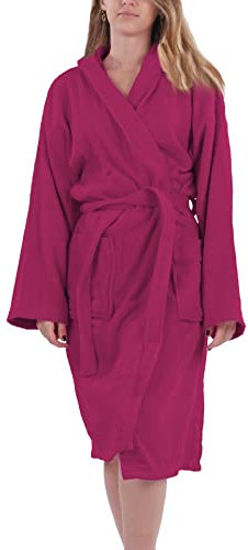 o-day Accappatoio Microfibra Uomo Donna Microspugna 2.0 Salvaspazio Unisex per Adulti con Cappuccio e Tasche Ideale per Viaggio Piscina Palestra Leggero Morbido Effetto Spugna (L, FUXIA)