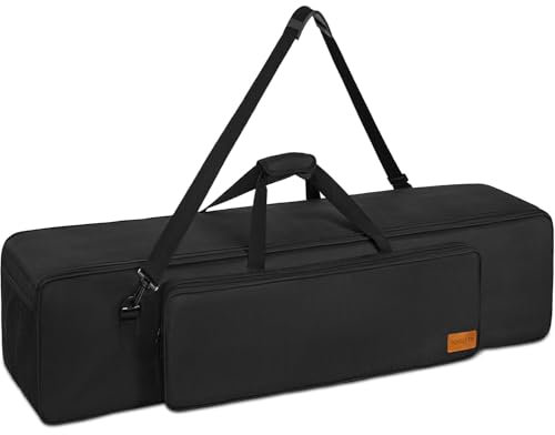 BQKOZFIN Tripod Bag 31.5in Tripod Carrying Case, 31.5x8x8 /80x21x21cm Heavy Duty Nylon Bag with Shoulder Straps and Handles, Padded Carrying Bag for Light, Speaker, Boom, Microphone Stands(Black)