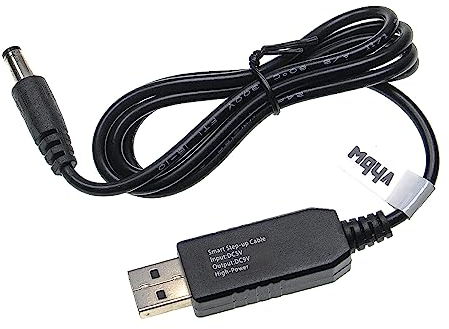 vhbw USB Ladekabel auf 5,5 x 2,5 mm Hohlstecker - 5 V / 3 A zu 9 V / 1 A für Router, Externe Festplatte, Bluetooth Lautsprecher