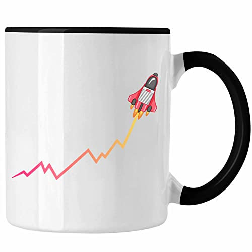 Trendation - Aktien Stocks Geschenk Crypto Trading Dividenen Tasse Stonks (Schwarz)
