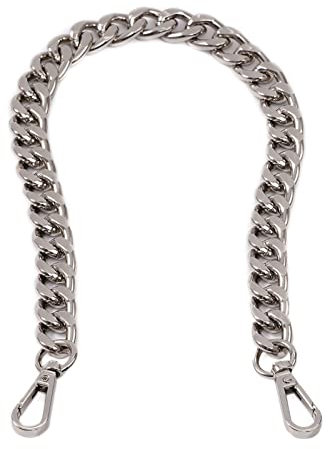 Xiazw Schöne Taschenkette Geldbörsen Schulterriemen Kette Schultergurt Crossbody Taschengurt Ersatz Zubehör Charm Dekoration (Silber,45 cm)