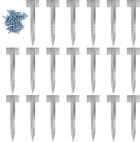 Dijia 20 Pack Railway Sleepers Brackets- Heavy Duty Sleeper Stakes for Railway Sleepers Garden Pathway Garden Edging Sleepers Fixing, steel