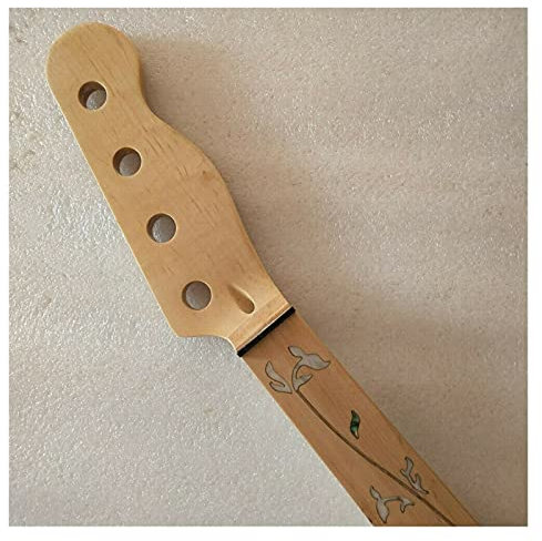 CAZARU 4 Saiten Ahorn 20 Fret FRETLESS Basshals für Bassgitarre Ersatzgitarrenhals für Ersatzteile von Musikinstrumenten