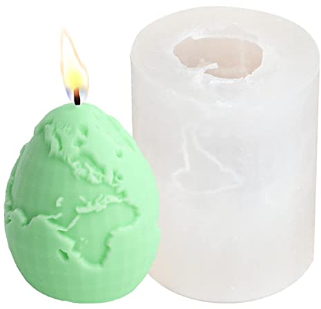Facynde Osterei-Schokoladenform - Kerzenformen mit Erdstruktur für die Kerzenherstellung, Silikonformen zur Herstellung von Duftkerzen, Seifen, Wachs, Kunstharz, Kuchen, Desserts