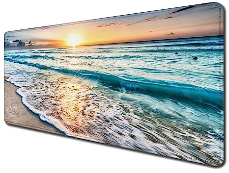 SANWUMIAN Sous-main de bureau, tapis de souris, tapis de bureau avec base antidérapante et bords cousus, tapis de clavier à motif personnalisé pour ordinateur portable, bureau et maison, 80 x 40 cm,