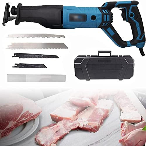 Handheld Electric Butchers Saw,Multifunctional Meat Bone Saw Machine,900w 1300w Bone Saw Cordless 180°Rotating Body,6-Speed Speed Regulation for Domestic And Commercial Use,Blue-1300w (Blue 1300w)