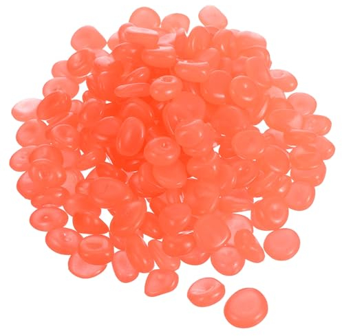 sourcing map 600Stk Glühende Steine 13-17mm Leuchtende Kieselsteine Dekoration Dunkel Leuchtende Steine Dekoration Heimwerkerbedarf Orange für Garten Topfpflanze Fischtank