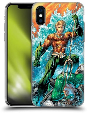 Head Case Designs Offizielle Justice League DC Comics Neu 52#4 Aquaman Comic Bucheinband Gel Handyhülle Hülle [Militärischer Schutzgrad] Kompatibel mit Apple iPhone X/iPhone XS