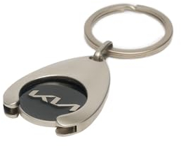 Kia Schlüsselanhänger mit Logo und Einkaufswagenchip, silber