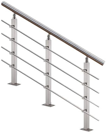 Geländer Treppengeländer Handlauf Set Für Den Außenbereich, Haltegriffe Für Ältere Menschen Mit Behinderung, Deck Veranda Treppe Stufengeländersysteme, Bodenmontage ( Color : 150cm/59in , Size : H 90c