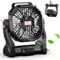 Sendowtek Ventilateur Camping, Ventilateur Rechargeable Batterie 10400mAh, Ventilateur Sans Fil avec Lumière LED et Crochet, 4 Vitesse du Vent pour Tente Rafraîchissement Dormir Extérieur Intérieur