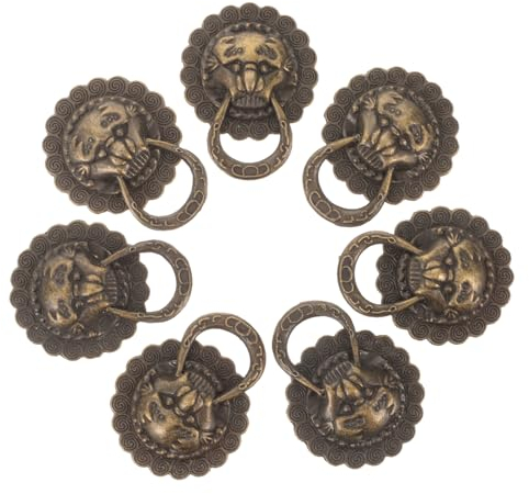jojofuny 10 Stück Löwenkopf Griff Tier Türknauf Schubladengriff Hängende Schubladen Für Schrank Löwen Türringe Schrankgriff Schrank Schubladen Schrankknauf Löwenkopf Knäufe Möbel