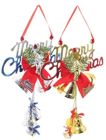 MAGICLULU 4stücke Weihnachtsglocken Ornament Türhänger Wanddekoration Für Weihnachtsbaum Und Festlichkeiten Und Silberglocken Für Zuhause Und Büro