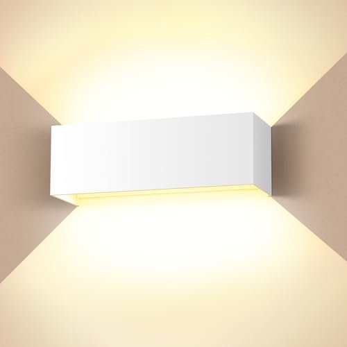 Cwycfw 36W LED Wandleuchten Innen/Aussen Auf und ab Einstellbarer Lichtstrahl Weiß Wandlampen Warmweiß 3000K Außenwandleuchte LED IP65 Wasserdichte