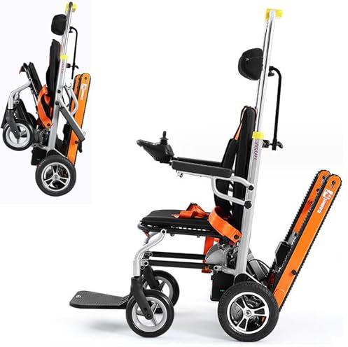 Silla de ruedas eléctrica para subir escaleras Silla de ruedas eléctrica,Silla subeescaleras para pacientes Silla subeescaleras móvil, estilo oruga/inteligente, con panel de control/para subir/bajar,