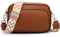 NIYUTA Damen Umhängetasche Leder Crossbody Bag Damen Handtasche Damen, Schultertaschen Damen Abnehmbarem Schultergurt Taschen mit Breitem Schultergurt Braun
