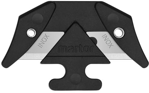 MARTOR 10 x LAMA SECUMAX, Lame di ricambio in acciaio inox per cutter, coltelli di sicurezza, 25,8 mm, affilate, riutilizzabili su 2 lati, NR. 13448