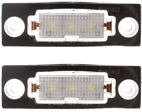 M MODECAR – Kompatibel mit VW Caddy Golf V Plus Jetta Passat B5 T5 Touran Superb LED-Kennzeichenbeleuchtung 2 Stück Set für 1K8943021A,