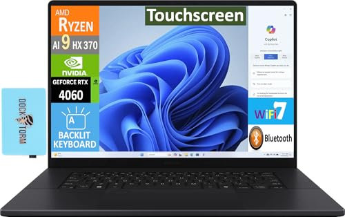 ASUS ProArt P16 AI Creator Laptop 16.0 Touchscreen OLED 4K Display (AMD Ryzen AI 9 HX 370, 32GB LPDDR5X, 2x4TB SSD (8TB), GeForce RTX 4060, Copilot+, Backlit KB, Win 11 Pro) W/Dockztorm