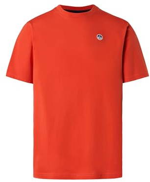 North Sails Herren T-Shirt aus Baumwolljersey mit kurzen Ärmeln - Regular Fit, Paprika, XL