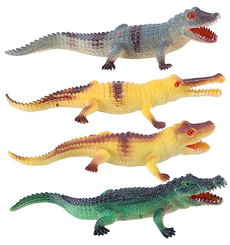 Generisch 4 Stück Simuliertes Krokodilmodell Alligator Krokodilfiguren für, kindergeburtstags mitgebsel zabawki stymulujące rozwój Tierfigur Plastik