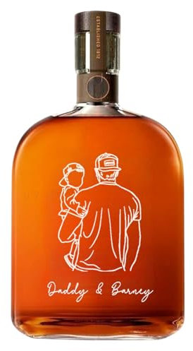 Personalized Picture Whiskey Bottle, Custom Laser Engraved Name Whiskey Decanter Bourbon Glass Wine Bottle Fathers Day Birthday Gift for Men Dad (Photo)