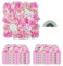 VEVOR Künstliche Hecke, 12 Stück, 380x380x65 mm, Künstliche Pflanzenwand, nahtloses Design und einfache Installation für Hochzeit, Valentinstag, Zuhause, Babyparty, Hintergrunddekoration, Rosa