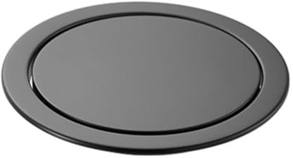 Couvercle de poubelle de cuisine intégré en acier inoxydable avec finition dorée pour plan de travail, design rond encastré pour cuisine, bureau, couvercle à rabat inclus