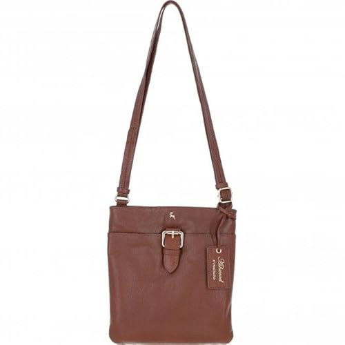 Ashwood Women's Genuine Leather Cross Body Bag – Soft Lambs Leather with Zip Closure, External Pockets & Adjustable Strap – Organised Travel Shoulder Bag: 63621/Tab