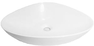 WOTZOV Waschbecken im Badezimmer, dreieckig, weiß, Aufsatzwaschbecken, Badezimmer, Keramikwaschbecken, Aufsatzwaschbecken