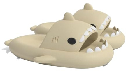 corimori Hai Badeschuhe, Haifisch Badeschlappen rutschfest, schnell trocknend, bequem mit Haifisch-Design (Gr. 34–43)