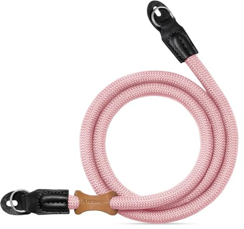 K&F CONCEPT Camera Neck Strap,100cm Camera Shoulder Strap | Nylon Rope, with O-ring for DSLR Camera, for Street Photography, Pink BJ01
