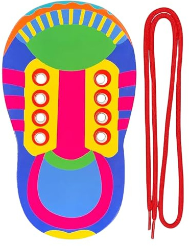 Generisch Schuhe Binden - Schnürsenkel Spielzeug | Schuhe Binden Lernen Für Kinder Aus Naturpapier, Lernspiel Zum Schnüren & Knoten, Motoriktraining Für & Mädchen