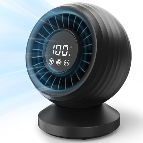 Dslive Rechargeable Desk Fan, 10,000mAh Battery Cordless Fan, 24H Runtime, 8-Speed & Timer, 120° Oscillation, LED Display, Portable Quiet Cooling Fan for Office Desk Bedroom Home