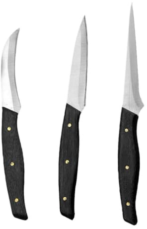 FELTECHELECTR Cuchillos para Tallar Frutas de Acero Inoxidable, 1 Juego | Mango de Madera Color Café, para Fruta y Verdura, Uso en Hotel y Restaurante, Diseño Moderno