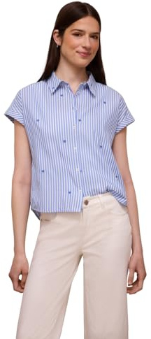 Street One Studio Dropped Shoulder Bluse mit Embroidery Eventide Blue 46