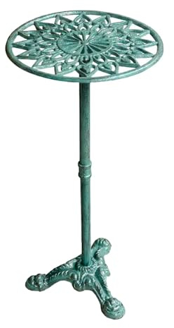 Aymzbd Estante para Plantas Mesa Exhibidora de Macetas Soporte Retro Hierro Fundido Patas Estilizadas Acabado Envejecido Artístico Funcional Adecuado para Sa, Verde