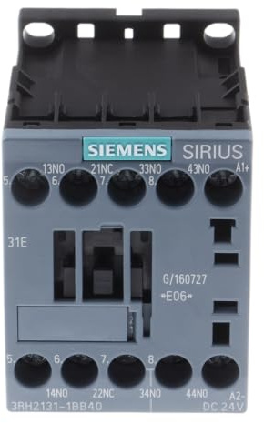 Siemens 3RH2 Hilfsschütz 24V dc-Spule, 4-polig, 690V ac / 10 A 24V dc 4 W 3 Schließer, 1 Öffner 4-Hilfskontakte
