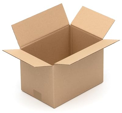KK Verpackungen Versandkartons 300 x 200 x 200 mm Braun 1-wellig (Außenmaß 306 x 206 x 210 mm) | 100 Stück, Faltkartons Kartons geeignet für Versand als DHL Paket DPD Hermes GLS Paketklasse S (KK19)