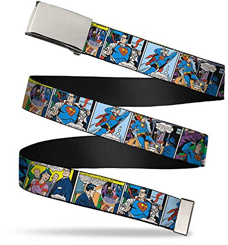 Buckle-Down Jungen Web Belt Superman 1.25 Gürtel, Mehrfarbig, 3 cm Breit-Passt Oben-107 cm Pant Größe