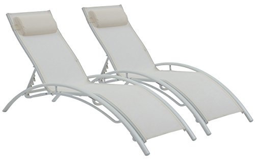 habitat et jardin 2er Pack Aluminium-Sonnenliegen Beauty - Phoenix - Ecru