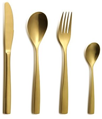 COMAS Besteck-Set BARCELONA GOLD 24 Teile Edelstahl 18/10 - 3 mm / PVD-Beschichtung