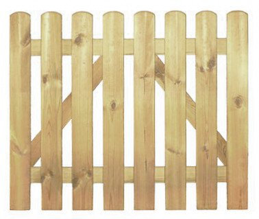 StaketenTür 'Premium' 100x85/85 cm - gerade – kdi / V2A Edelstahl Schrauben verschraubt - aus getrocknetem Holz glatt gehobelt – gerade Ausführung - kesseldruckimprägniert