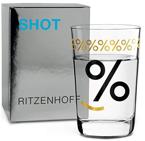 RITZENHOFF Next Shot Schnapsglas von Carl van Ommen, aus Kristallglas, 40 ml, Gold, Schwarz