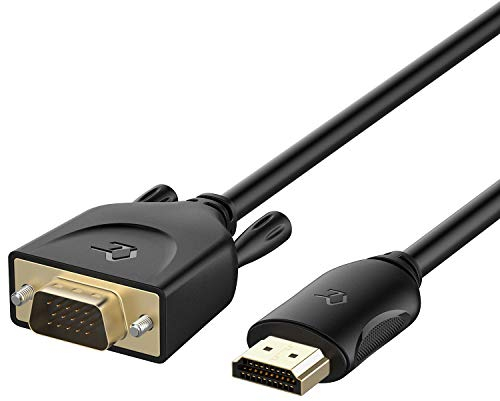 Rankie HDMI to VGA (Male to Male) Cable, Compatible with Computer, Desktop, Laptop, PC, Monitor, Projector, HDTV and more, 1.8 m