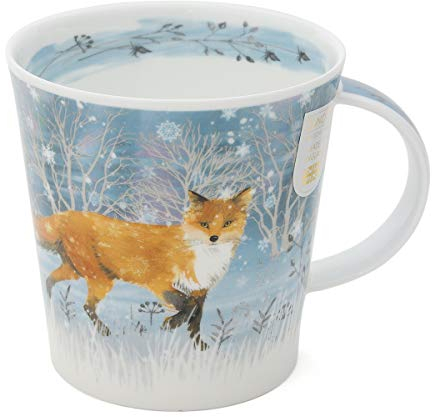 Dunoon - Taza de porcelana fina, diseño de luna, color blanco