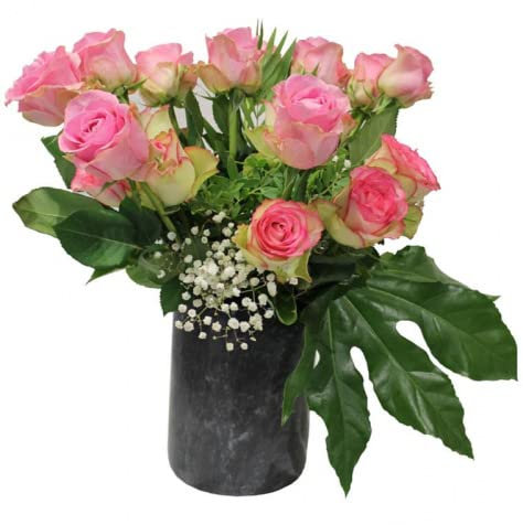 Wein Kühler/Vase aus Naturstein, Marmor schwarz, poliert