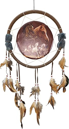 Isideco Indianer Traumfänger mit Pferden - Hängende Dekoration - Hochzeit - Braun - Stoff